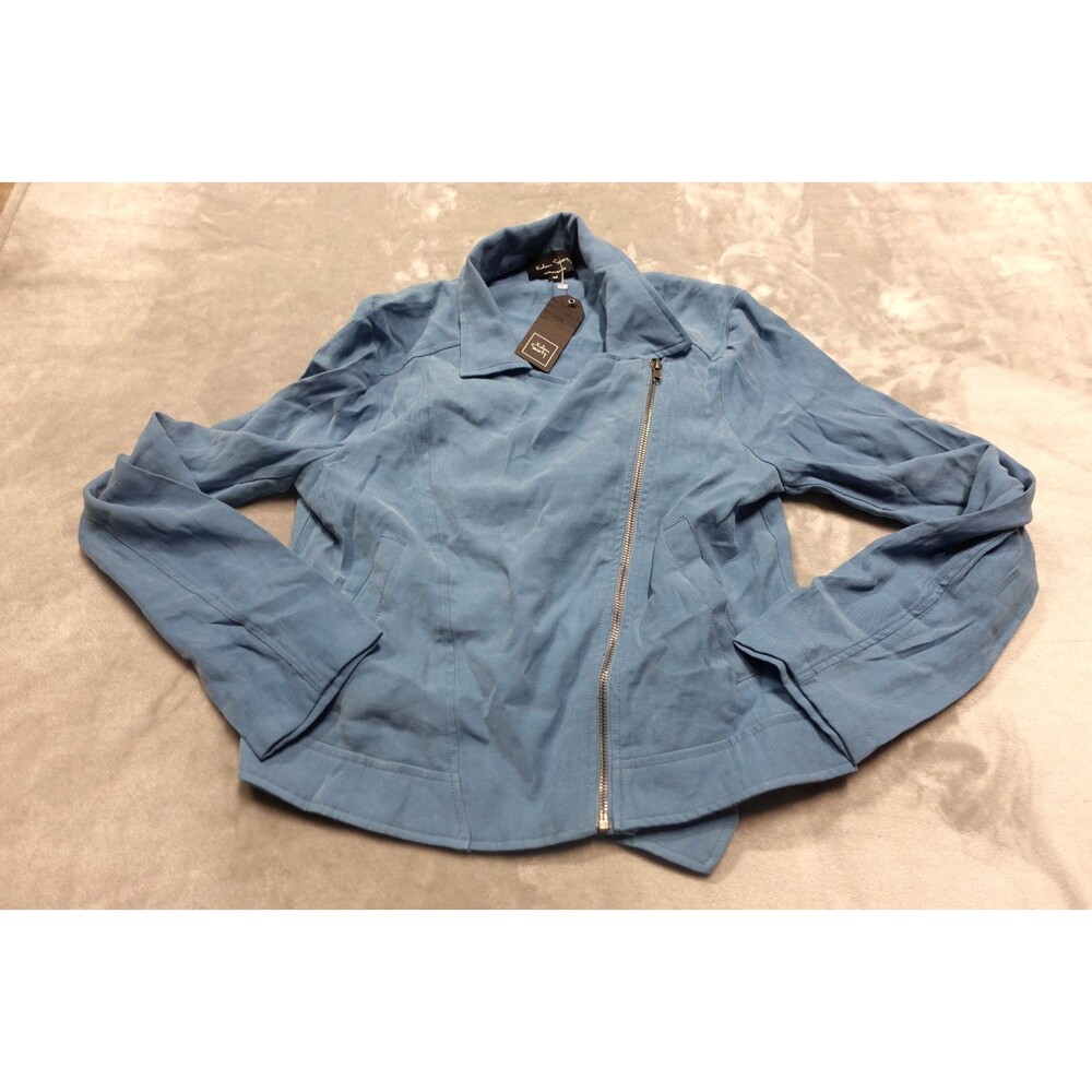 Eden Society Women's Size Medium Blue Pantina Collarless Jacket NWT